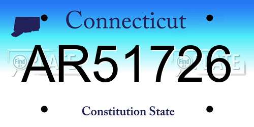 AR51726 Connecticut License Plate