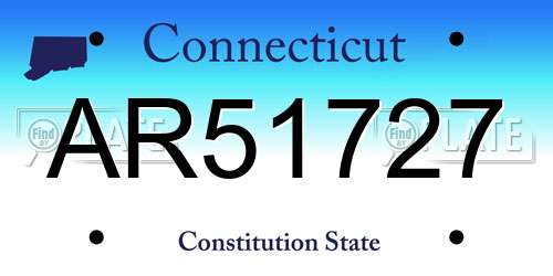AR51727 Connecticut License Plate