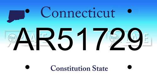 AR51729 Connecticut License Plate