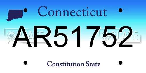 AR51752 Connecticut License Plate