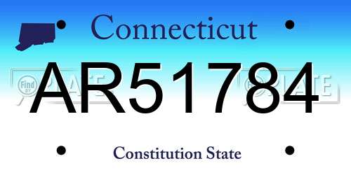 AR51784 Connecticut License Plate