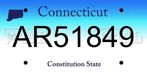 AR51849 Connecticut License Plate