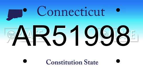 AR51998 Connecticut License Plate