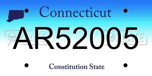 AR52005 Connecticut License Plate