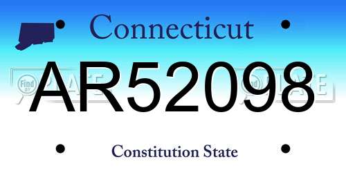 AR52098 Connecticut License Plate