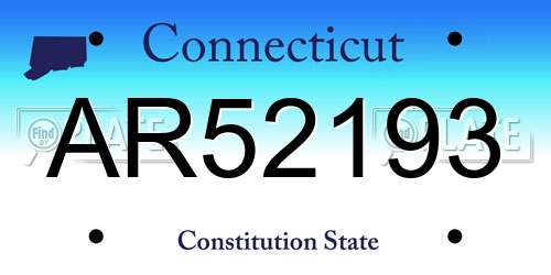 AR52193 Connecticut License Plate