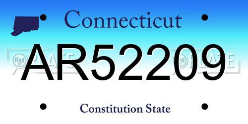 AR52209 Connecticut License Plate