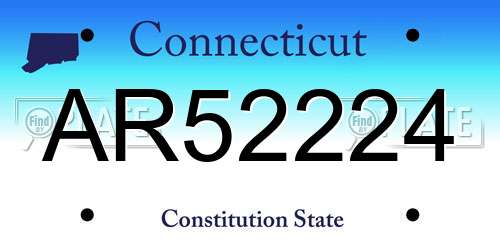 AR52224 Connecticut License Plate