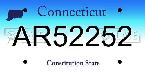 AR52252 Connecticut License Plate