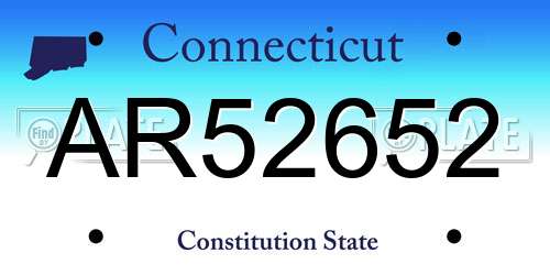 AR52652 Connecticut License Plate