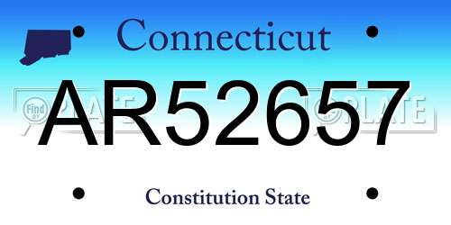 AR52657 Connecticut License Plate