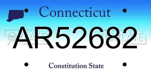 AR52682 Connecticut License Plate