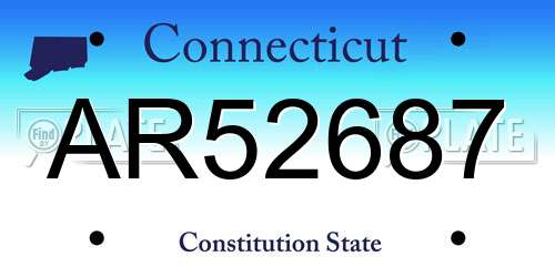AR52687 Connecticut License Plate