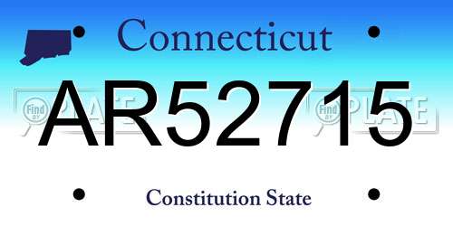 AR52715 Connecticut License Plate