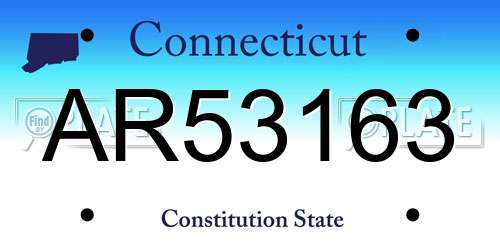 AR53163 Connecticut License Plate