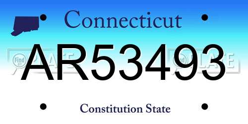 AR53493 Connecticut License Plate