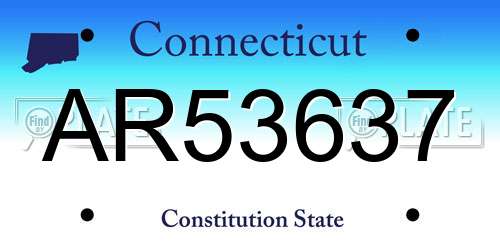AR53637 Connecticut License Plate