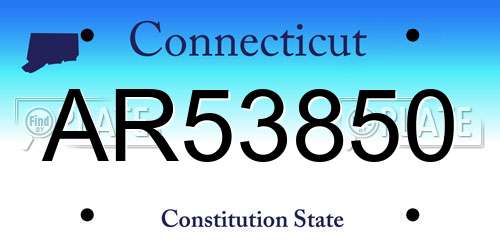 AR53850 Connecticut License Plate