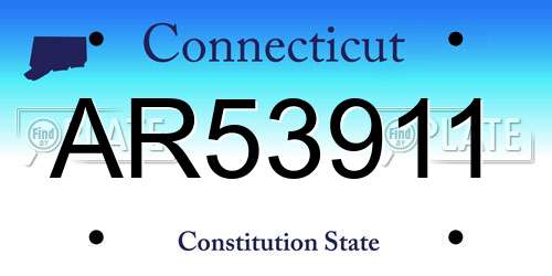 AR53911 Connecticut License Plate