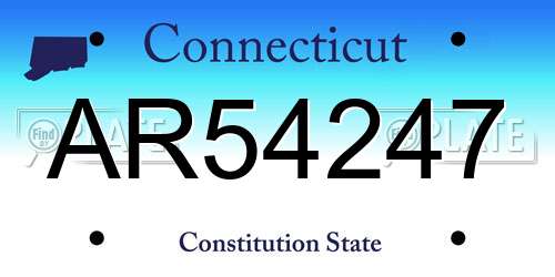 AR54247 Connecticut License Plate