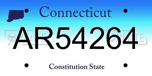 AR54264 Connecticut License Plate