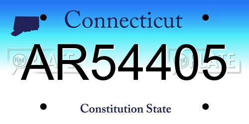 AR54405 Connecticut License Plate