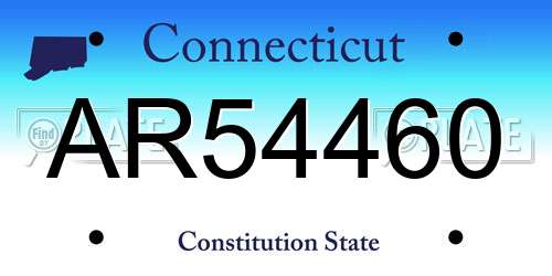 AR54460 Connecticut License Plate