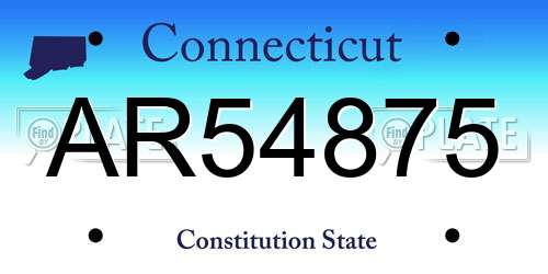 AR54875 Connecticut License Plate