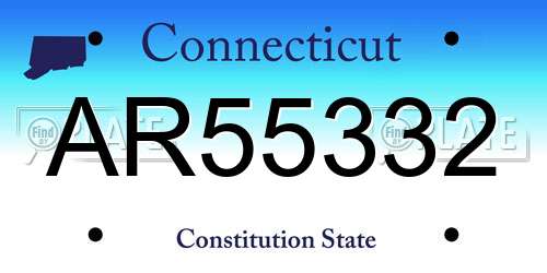 AR55332 Connecticut License Plate