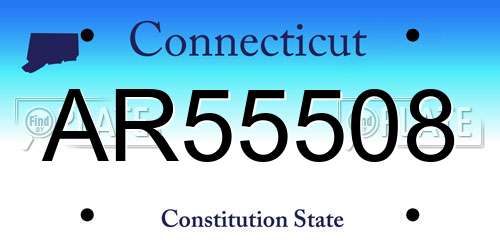 AR55508 Connecticut License Plate