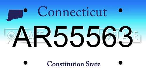 AR55563 Connecticut License Plate