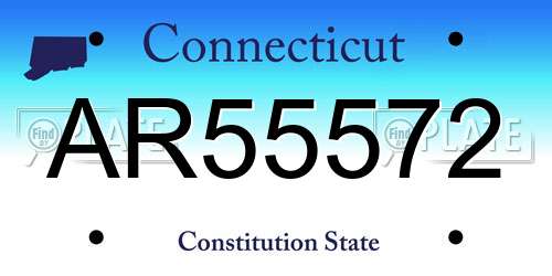 AR55572 Connecticut License Plate