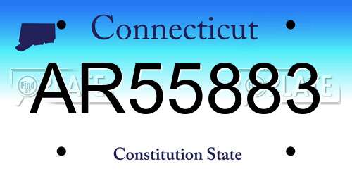 AR55883 Connecticut License Plate