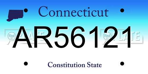AR56121 Connecticut License Plate