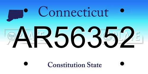 AR56352 Connecticut License Plate