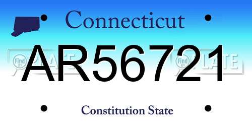 AR56721 Connecticut License Plate