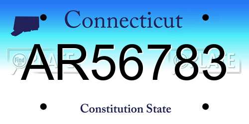 AR56783 Connecticut License Plate