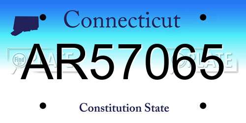 AR57065 Connecticut License Plate