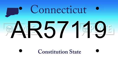 AR57119 Connecticut License Plate