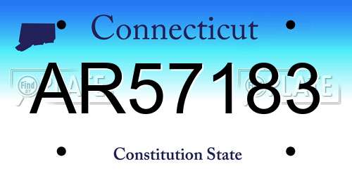 AR57183 Connecticut License Plate