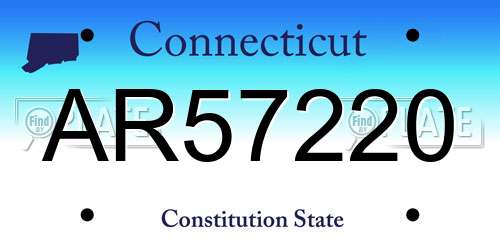 AR57220 Connecticut License Plate