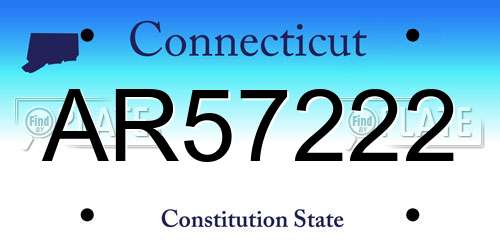 AR57222 Connecticut License Plate