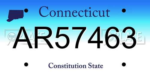 AR57463 Connecticut License Plate
