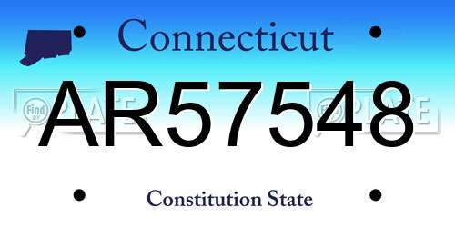 AR57548 Connecticut License Plate