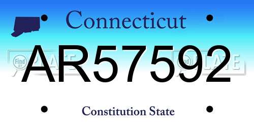 AR57592 Connecticut License Plate