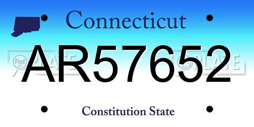 AR57652 Connecticut License Plate