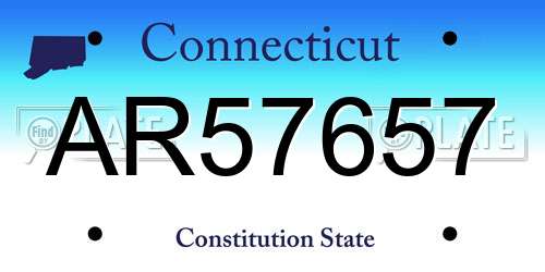 AR57657 Connecticut License Plate