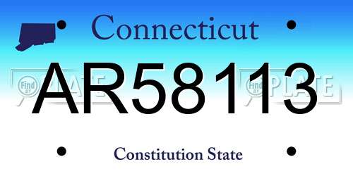 AR58113 Connecticut License Plate