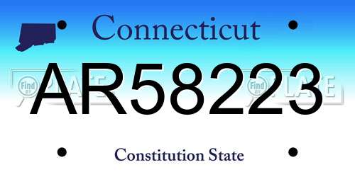 AR58223 Connecticut License Plate
