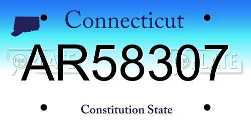AR58307 Connecticut License Plate